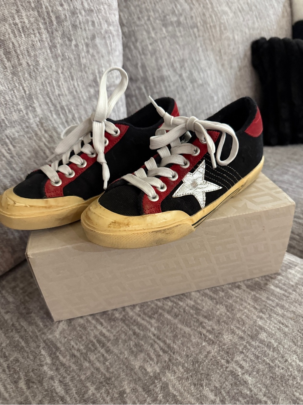 Golden Goose Superstar Mixed Leather Low-Top Sneakers Size 38